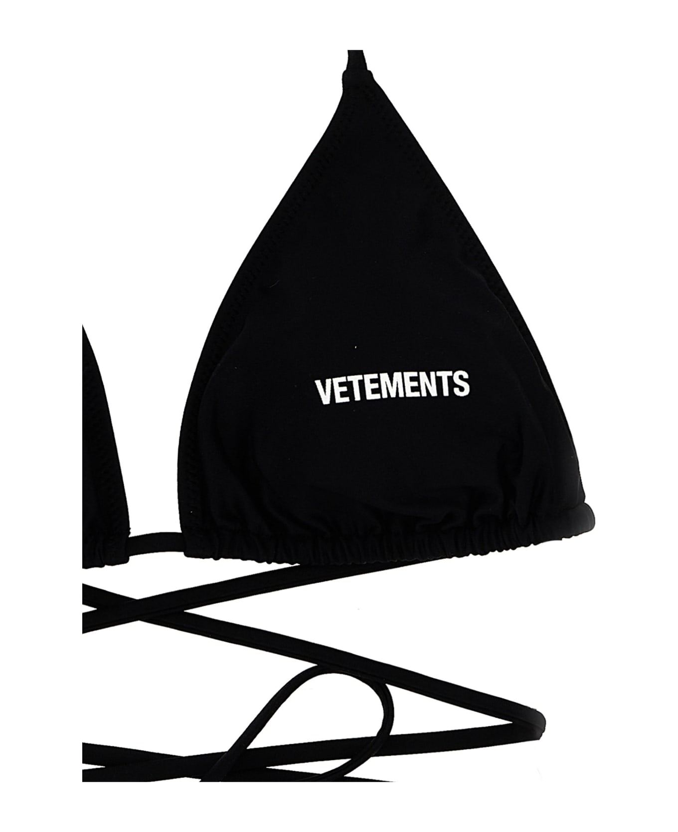 VETEMENTS 'logo' Bikini Top - Black  