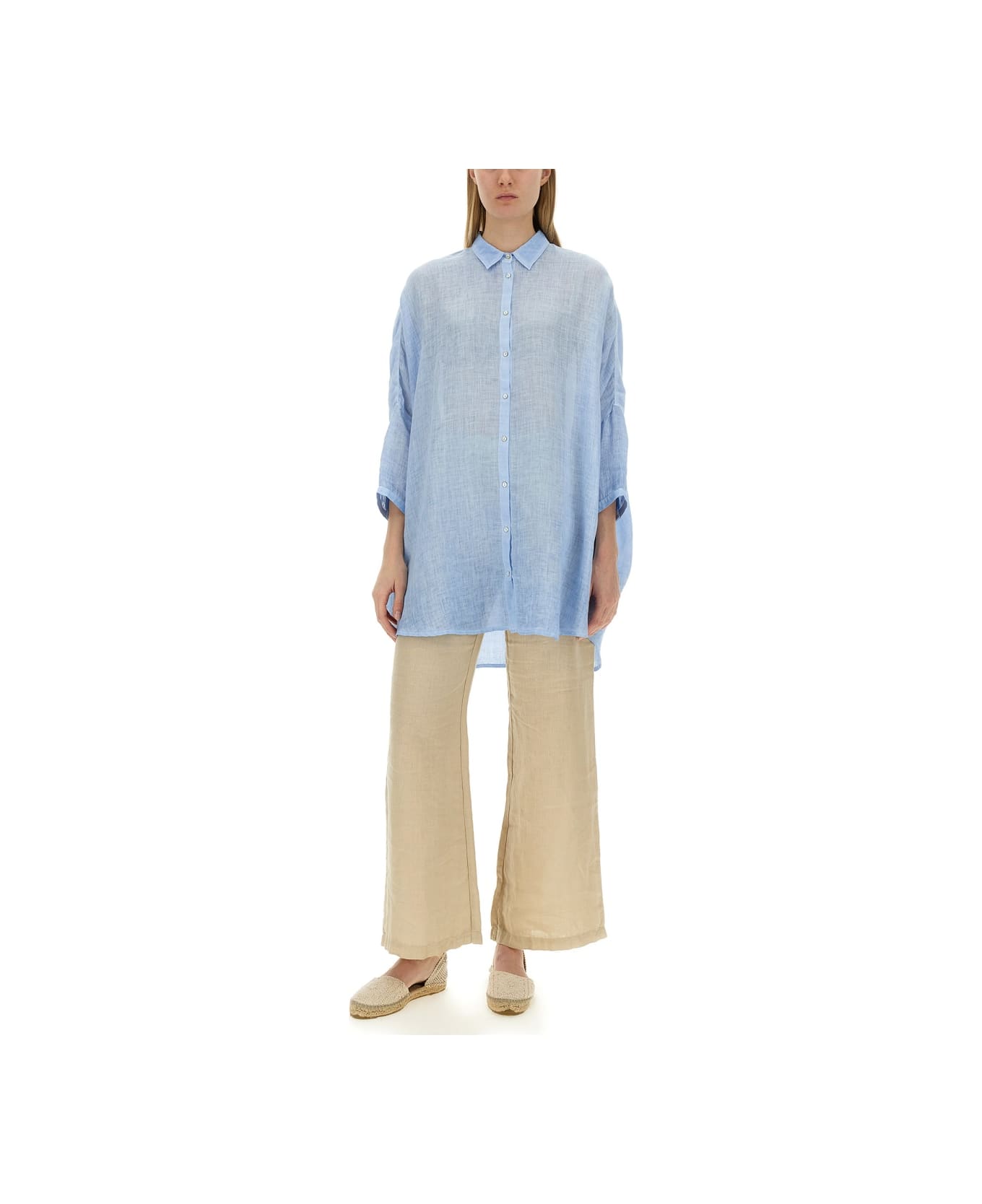 120% Lino Linen Shirt - BABY BLUE