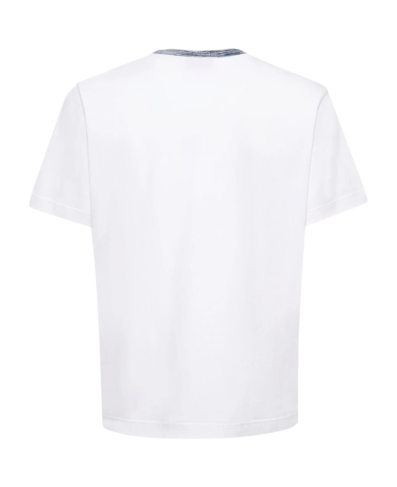 Missoni White Cotton Jersey T-shirt Missoni - WHITE/BLU