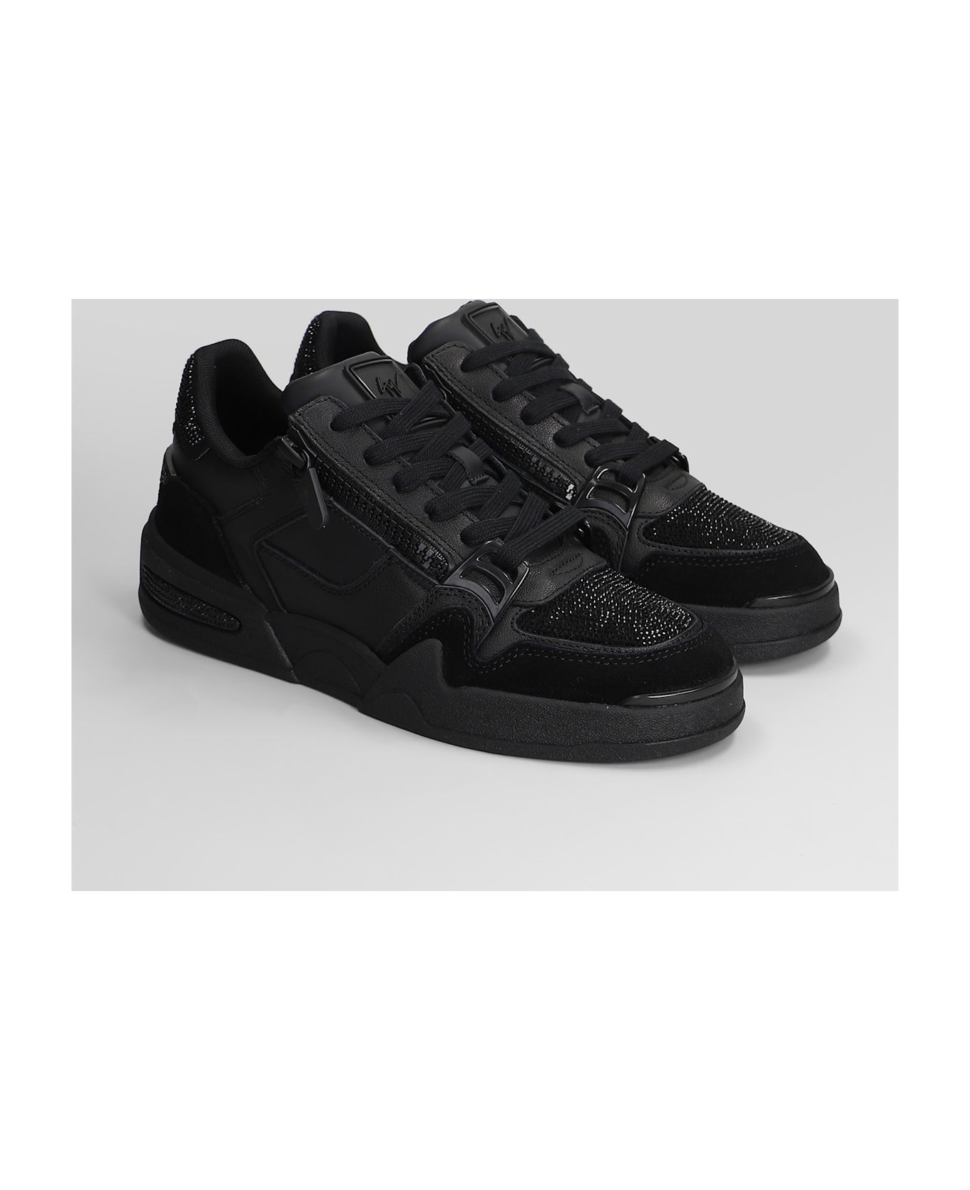 Giuseppe Zanotti Gz-ghost Sneakers In Black Suede And Leather - black