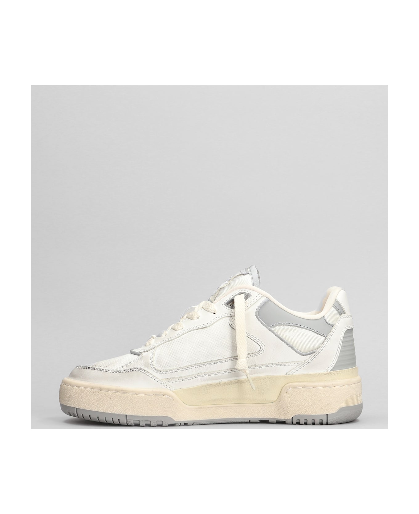 Golden Goose Forty 2 Sneakers In White Leather And Fabric