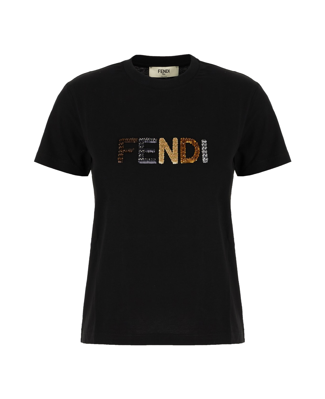 Fendi Black Cotton T-shirt - BLACK