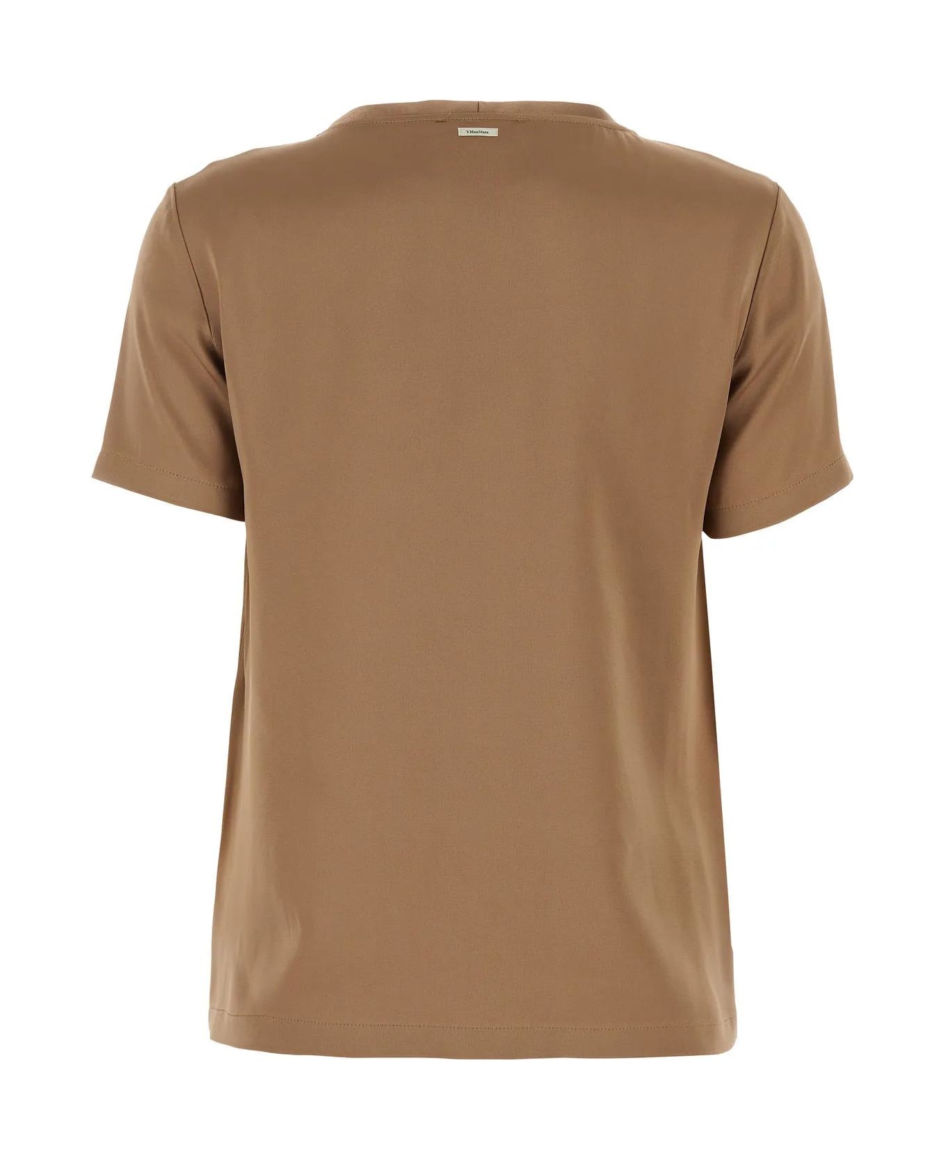 'S Max Mara Biscuit Satin Rebecca T-shirt - Cammello Tシャツ