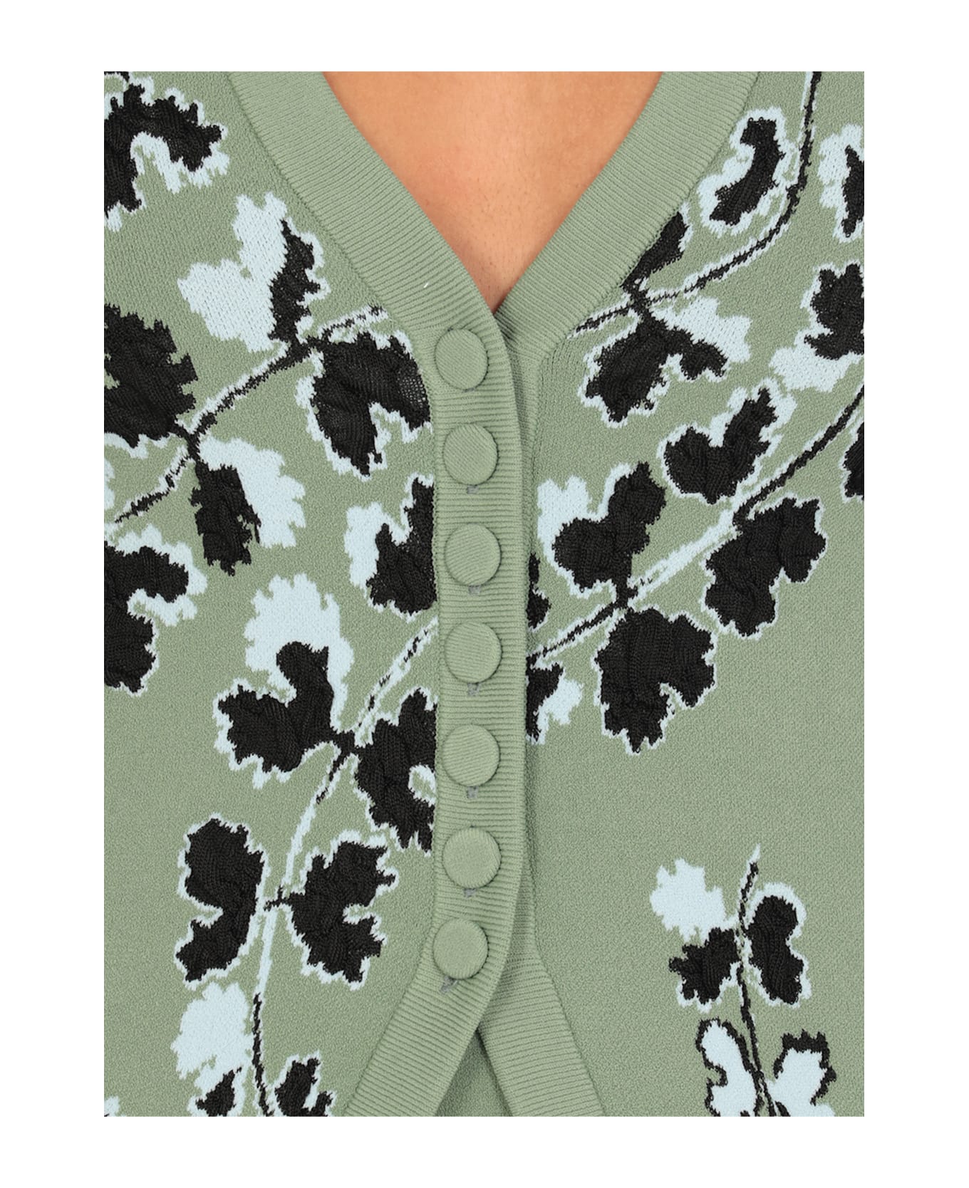 Lanvin Cardigan With Floral Pattern - Green