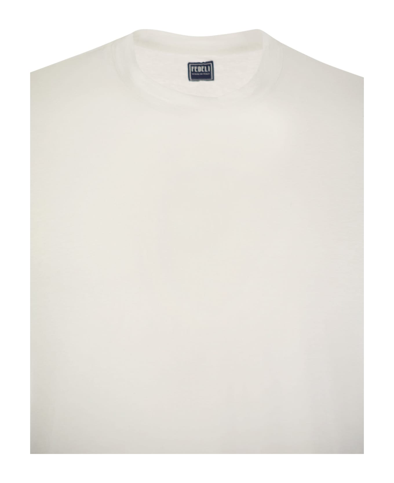 Fedeli Linen Flex T-shirt - White シャツ