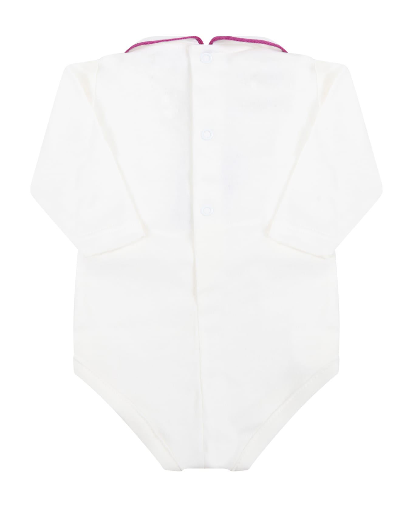 Little Bear White Body For Baby Girl With Purple Profile - White