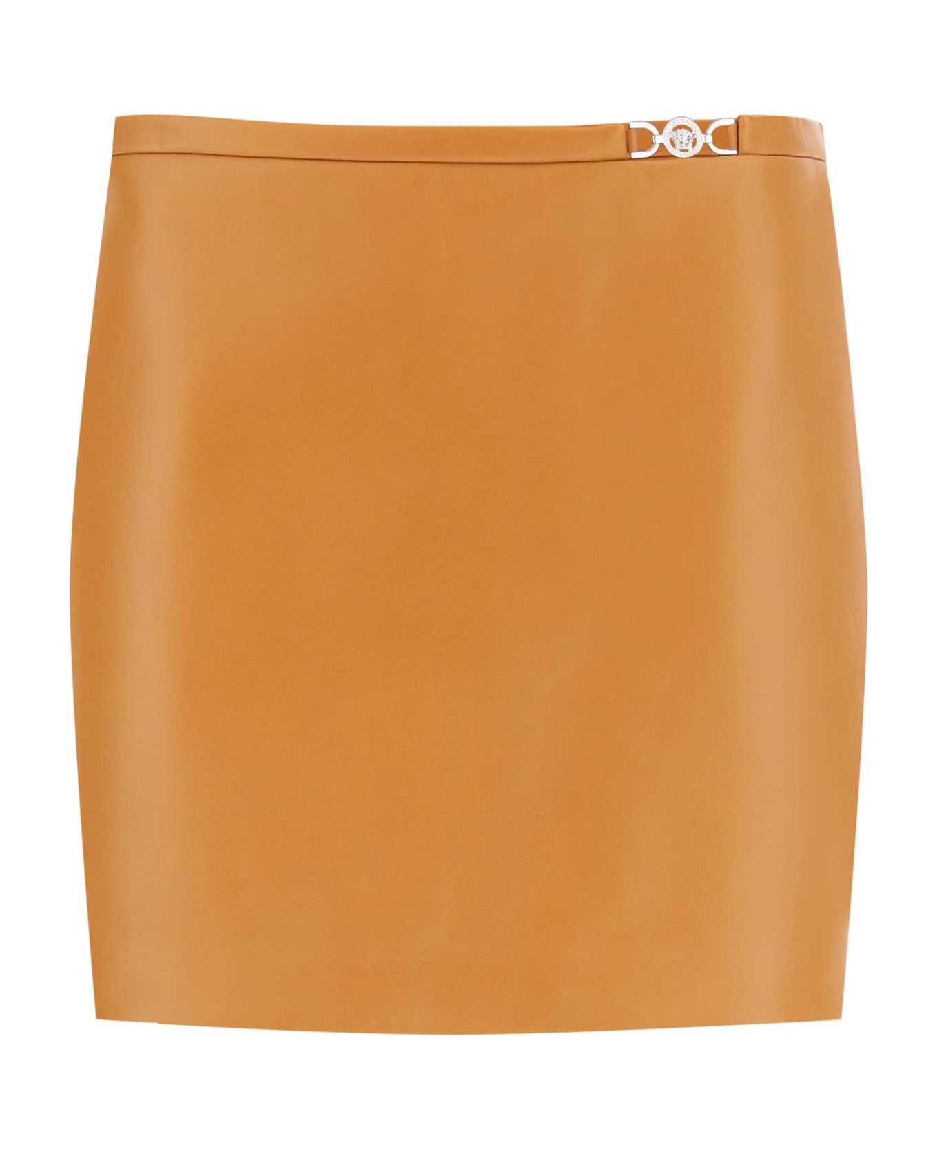 Versace Mini Leather Skirt - CARAMEL (Brown) スカート
