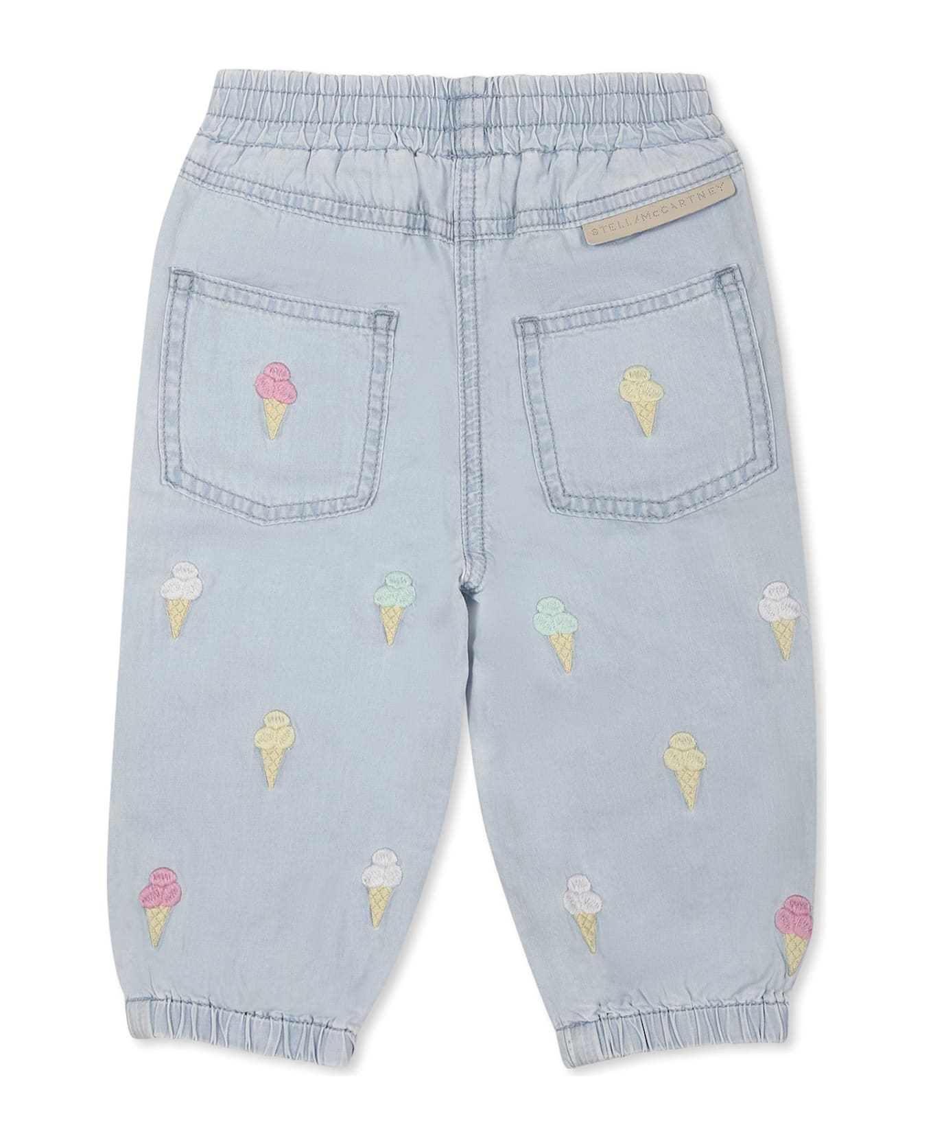 Stella McCartney Kids Denim Jeans For Baby Girl With Ice Cream - Denim