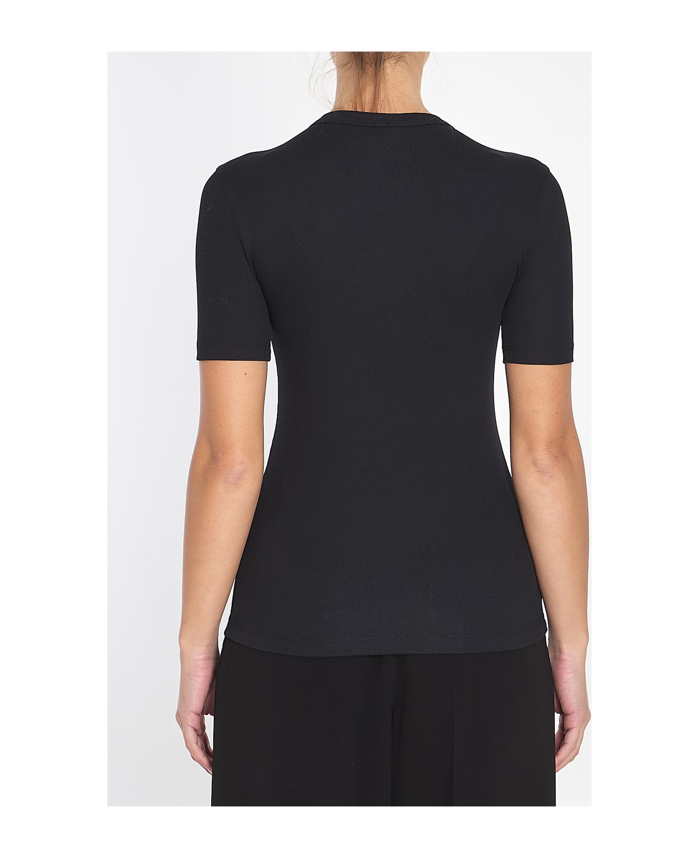 Totême Classic Ribbed T-shirt - BLACK