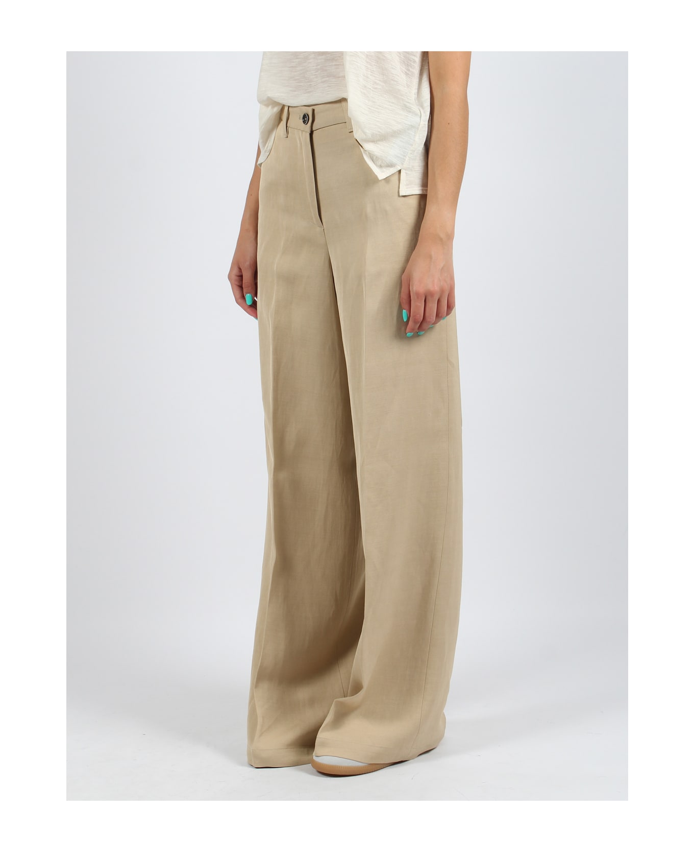 Nine in the Morning Karen Palazzo Trousers - Nude & Neutrals ボトムス
