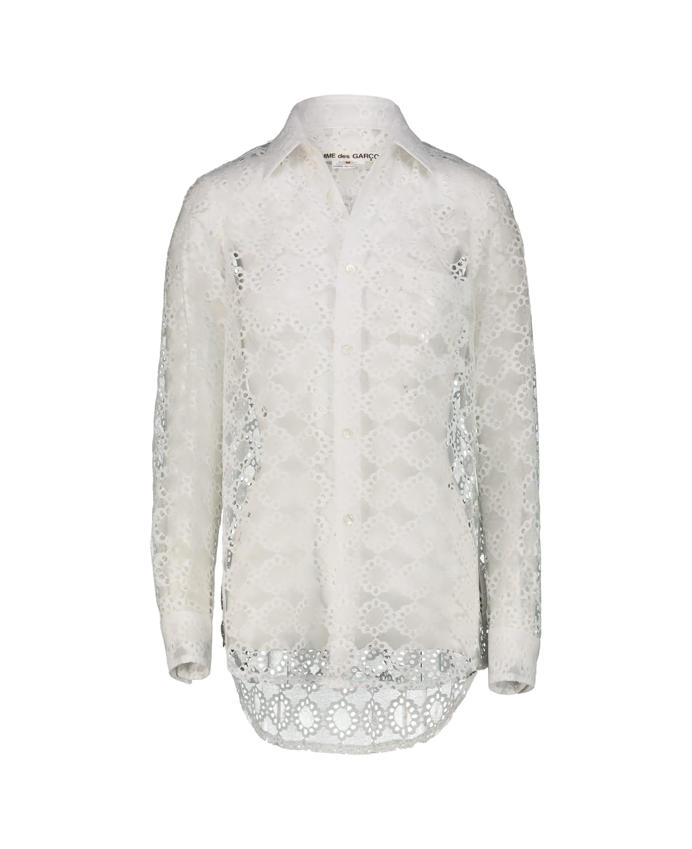 Comme des Garçons White Lace Shirt - White