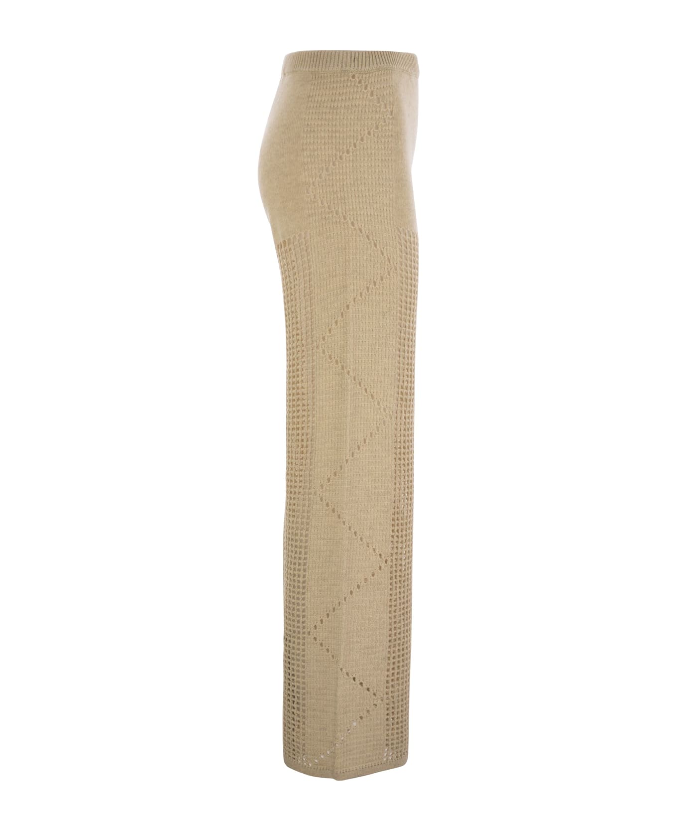 MC2 Saint Barth Alva - Crochet Flare Trousers - Beige