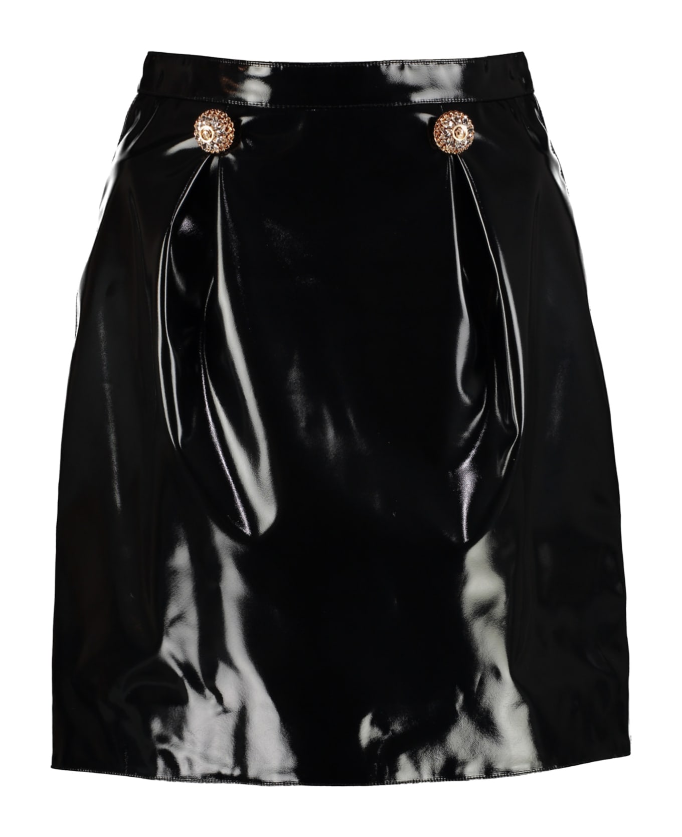 Versace Faux Leather Mini Skirt - black スカート
