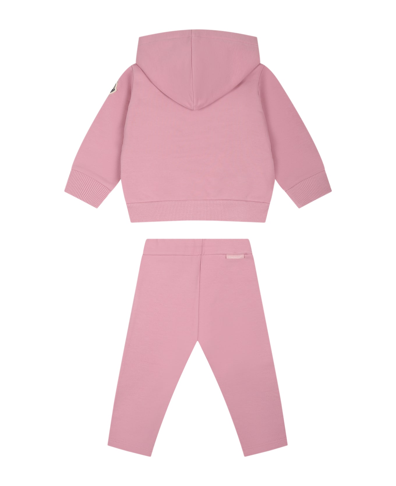 Moncler Pink Set For Baby Girl With Logo - PINK ボディスーツ＆セットアップ