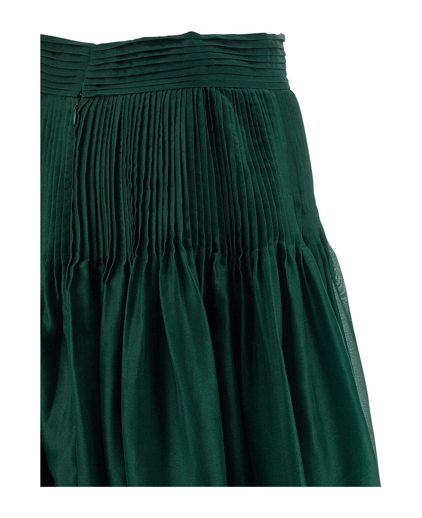 Carolina Herrera 
pintucked Organza
 Skirt - Green