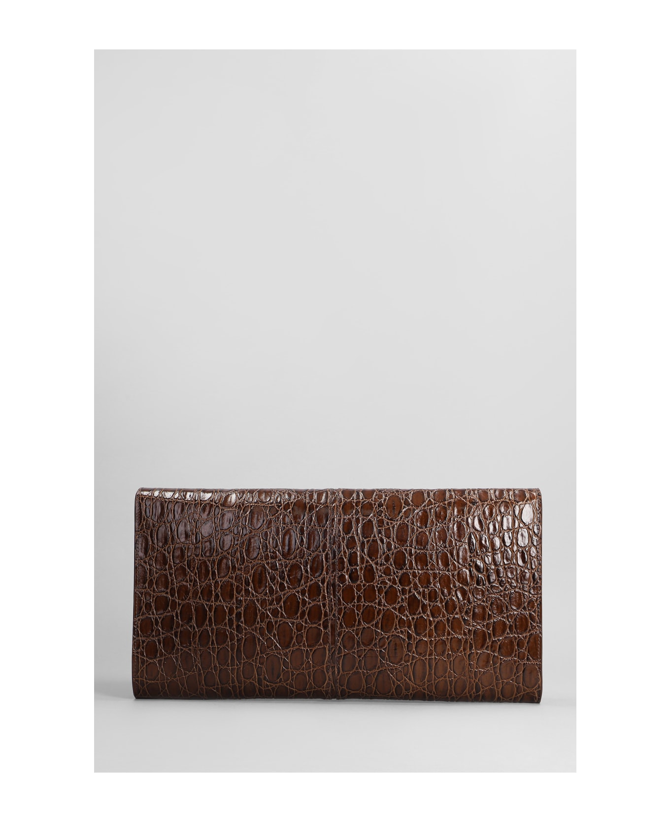 Giuseppe Zanotti Montserrat Crocco Clutch In Brown Leather - brown