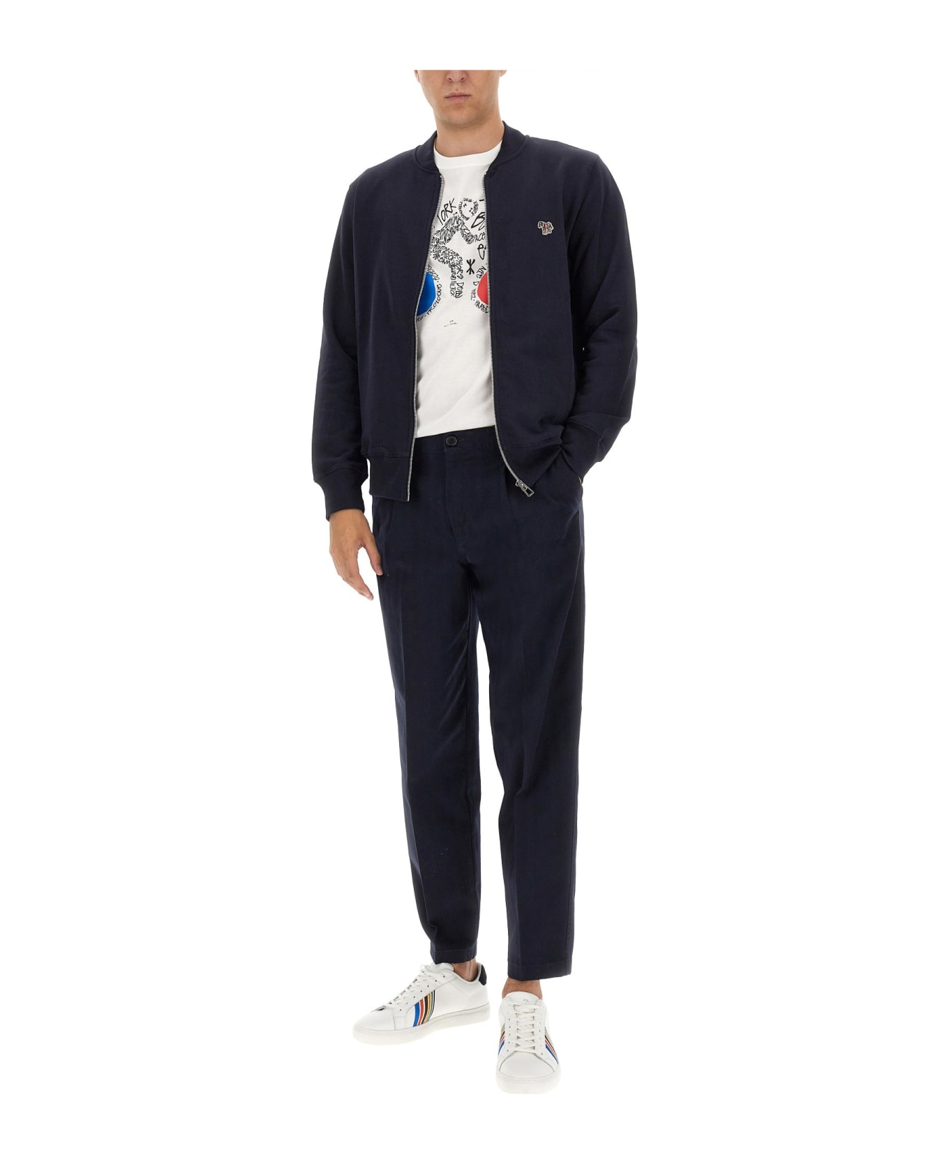 PS by Paul Smith Bomber Jacket With Zebra Patch - BLUE