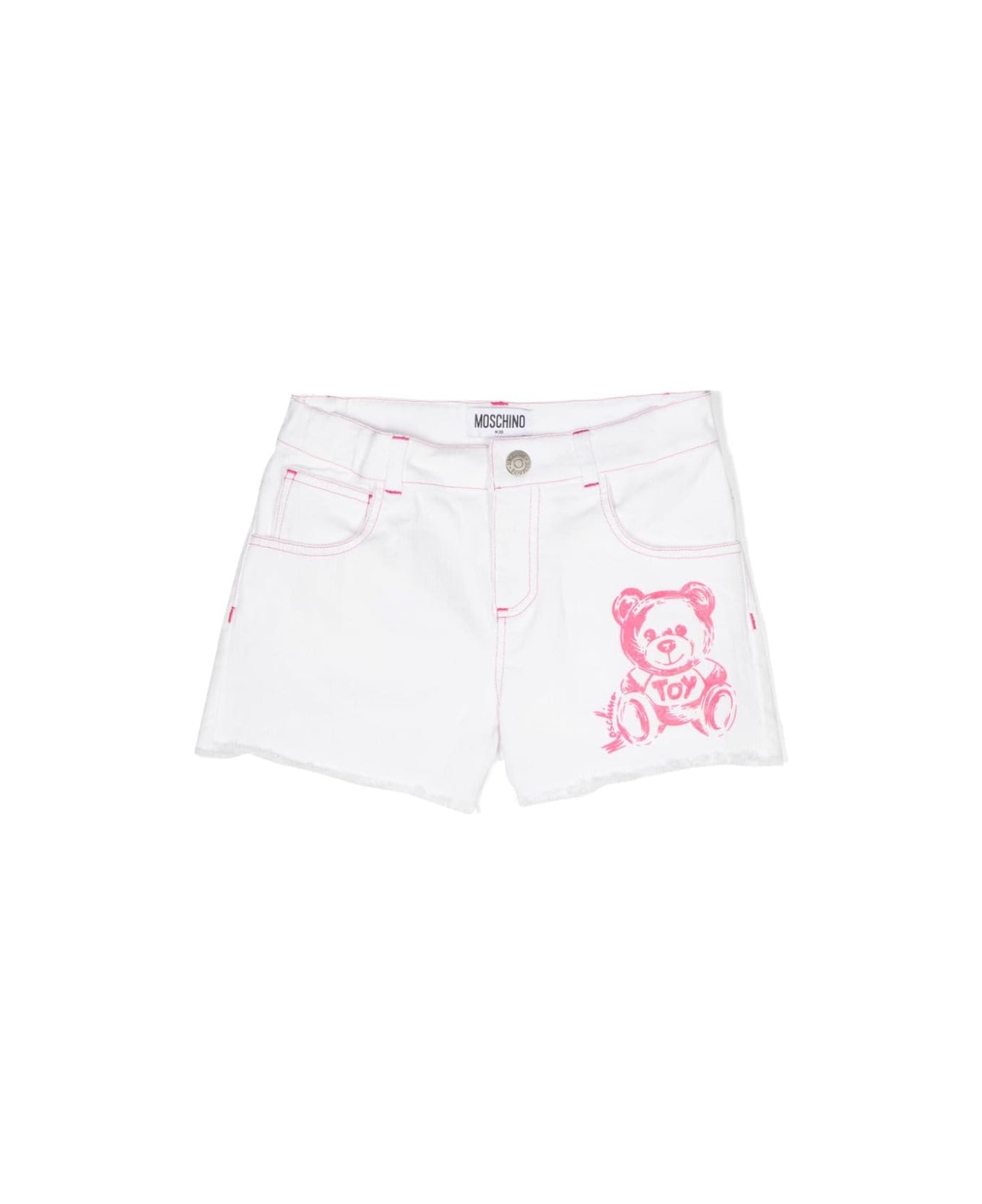 Moschino Shorts Con Stampa - White ボトムス