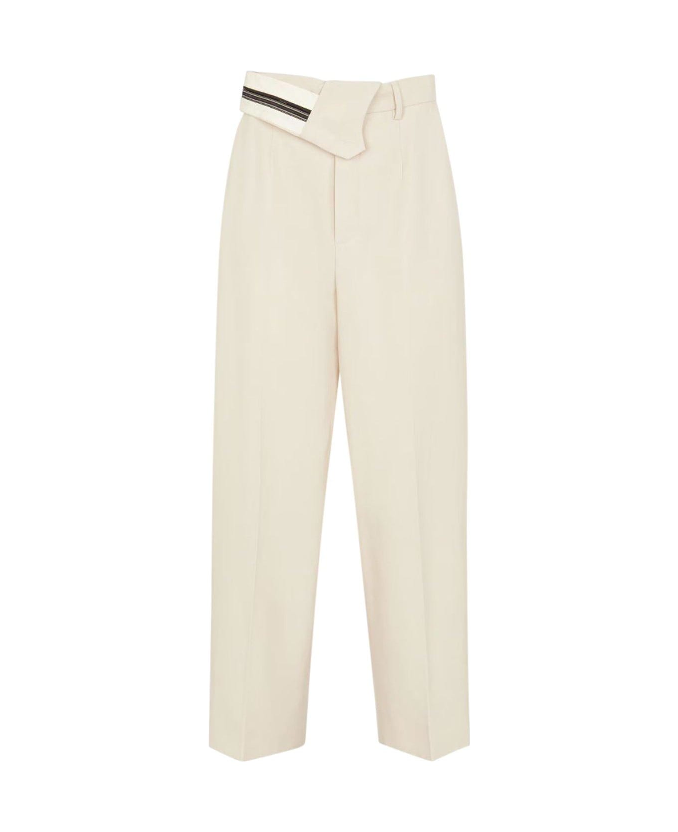 Fendi Pantalone Wool Cotton Trousers - Shell