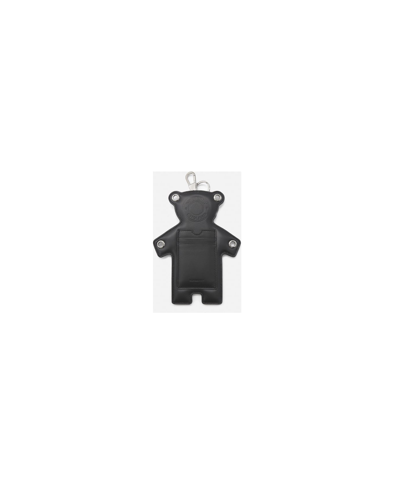 Burberry Thomas Bear Charm In Leather - Black