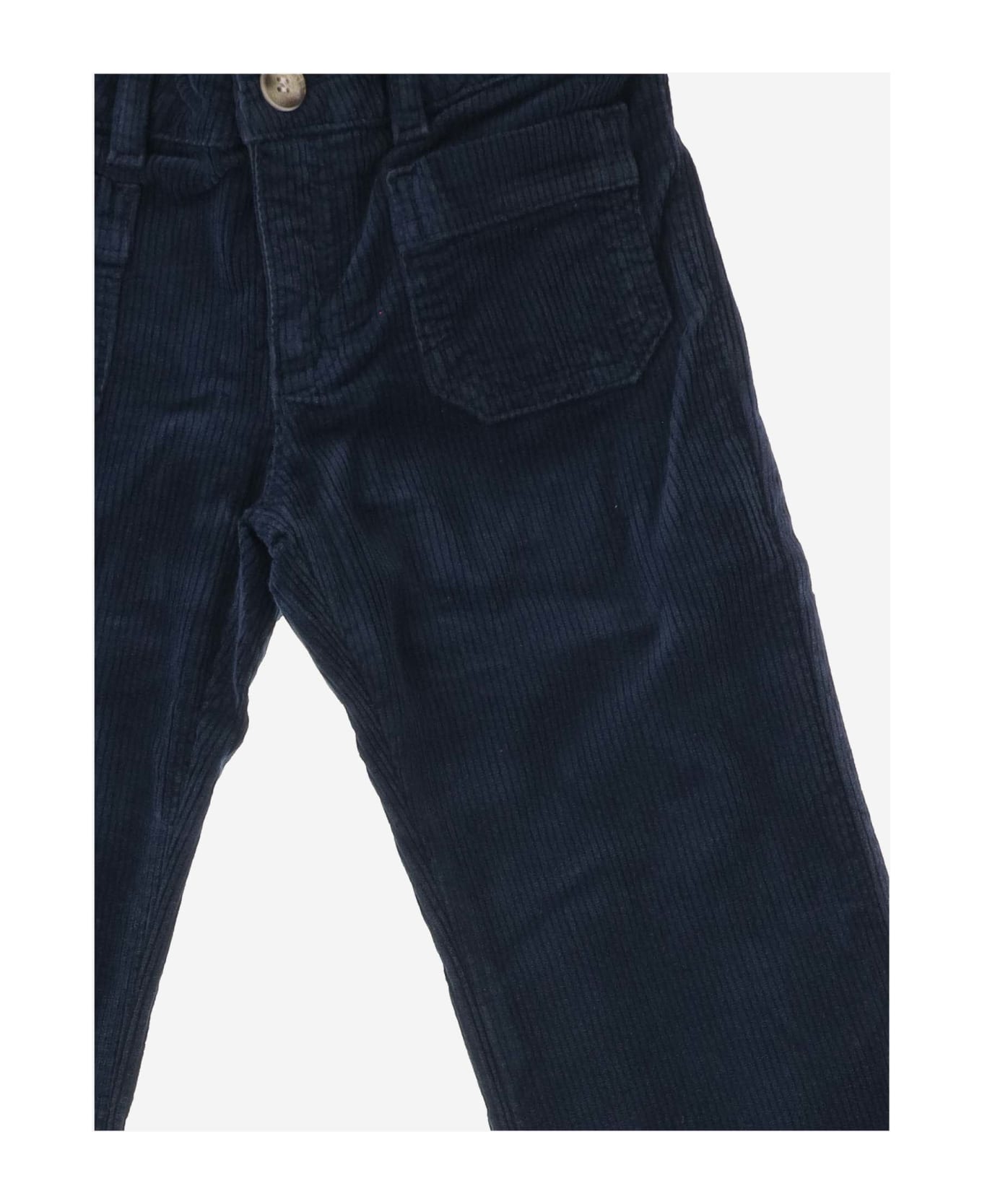 Bonpoint Stretch Cotton Velvet Pants - Blue ボトムス