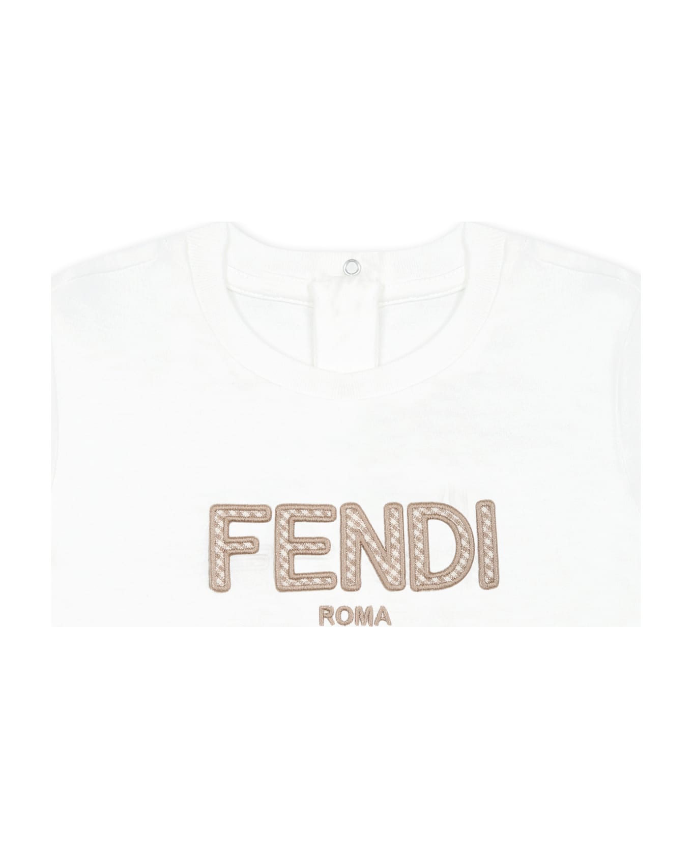 Fendi White T-shirt For Babykids With Logo - White