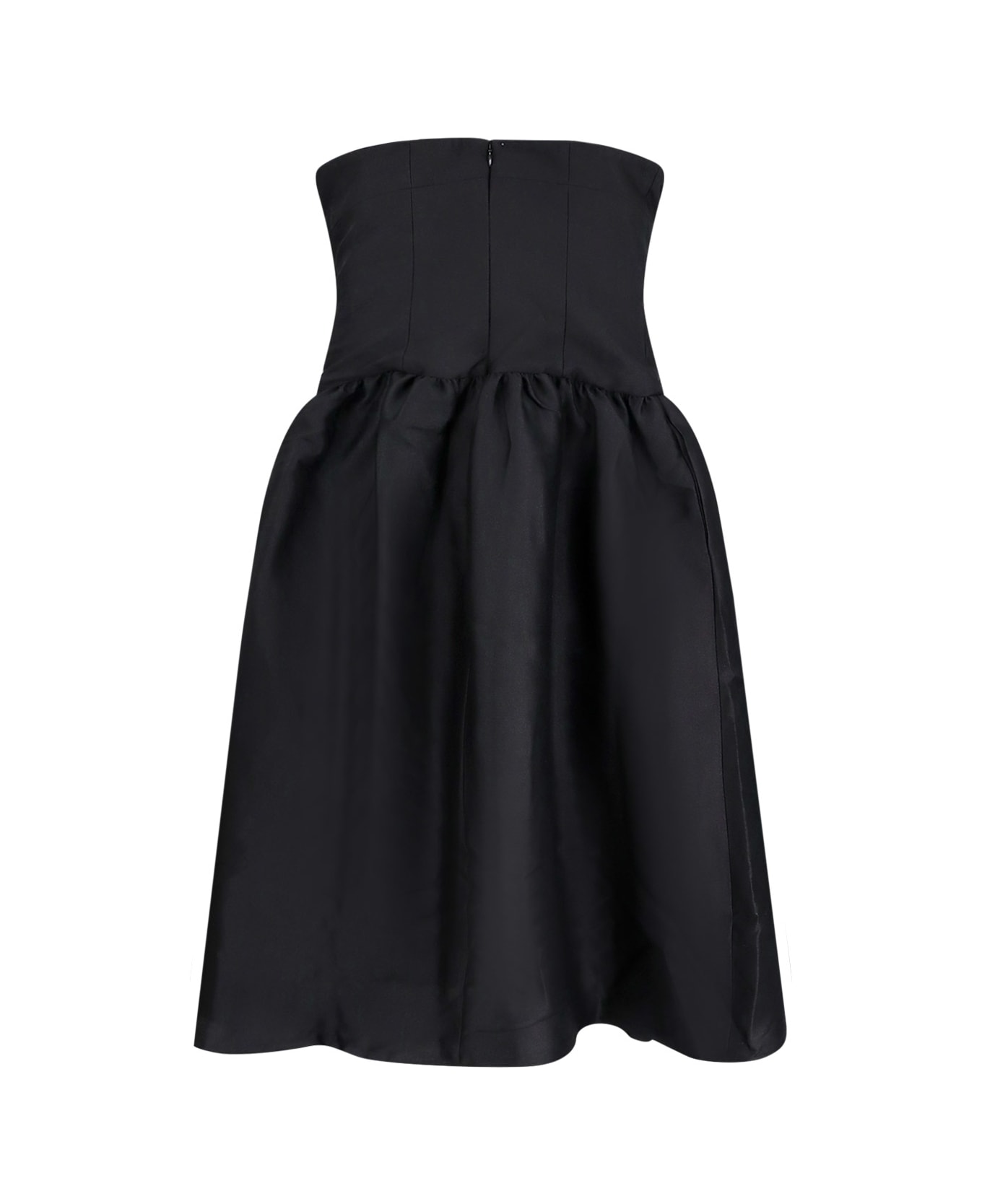 self-portrait Taffeta Contrast Bow Midi Dress - Black