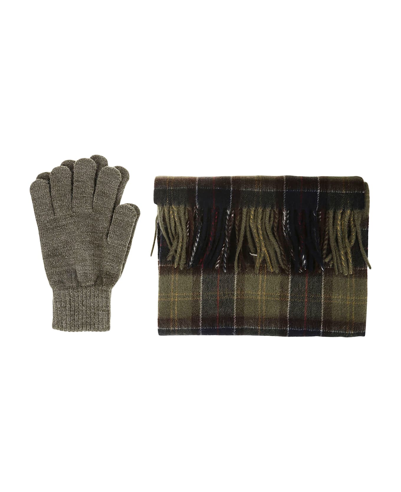 Barbour Tartan Scarf Glove Gift Set - Classic Olive