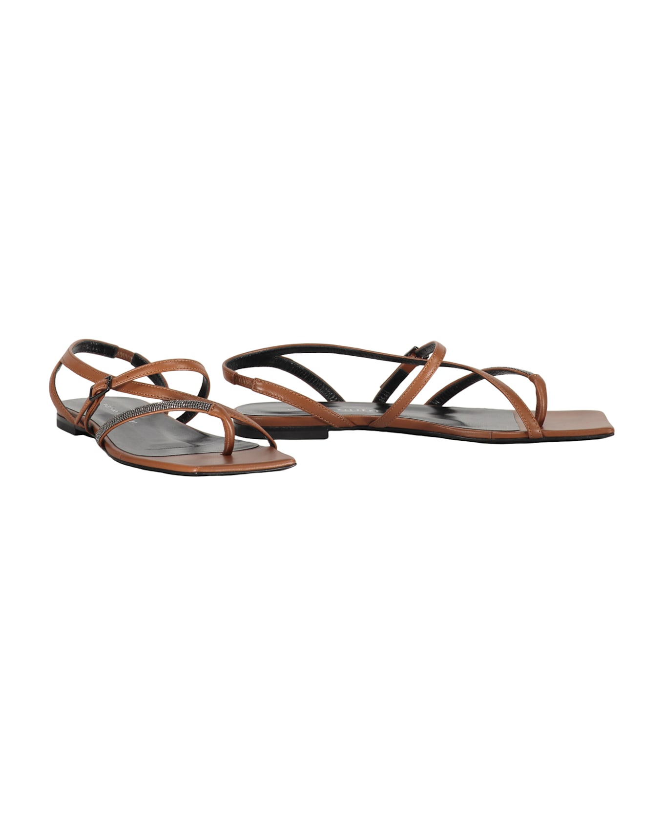 Fabiana Filippi Leather Sandals - brown