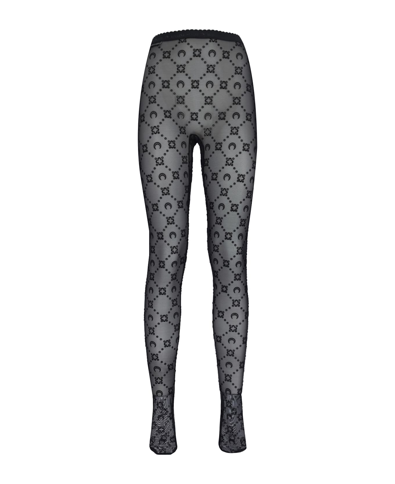 Marine Serre 
moonogram
 Logo Tights - BLACK