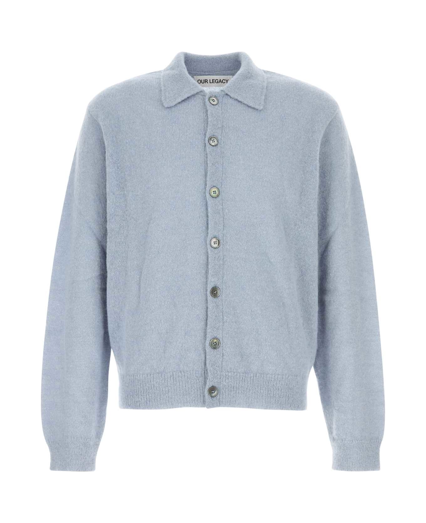 Our Legacy Light Blue Alpaca Blend Evening Cardigan - LIVIDBLUEFUZZYALPACA