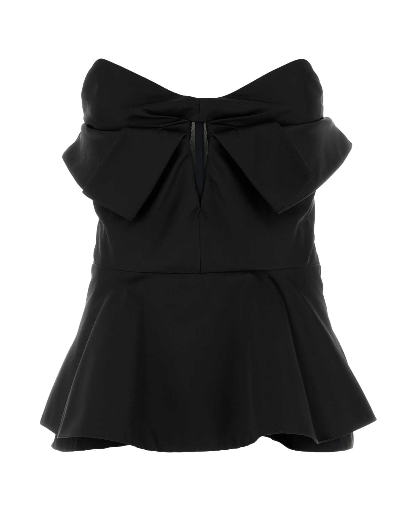 Alexander McQueen Black Satin Top - Black