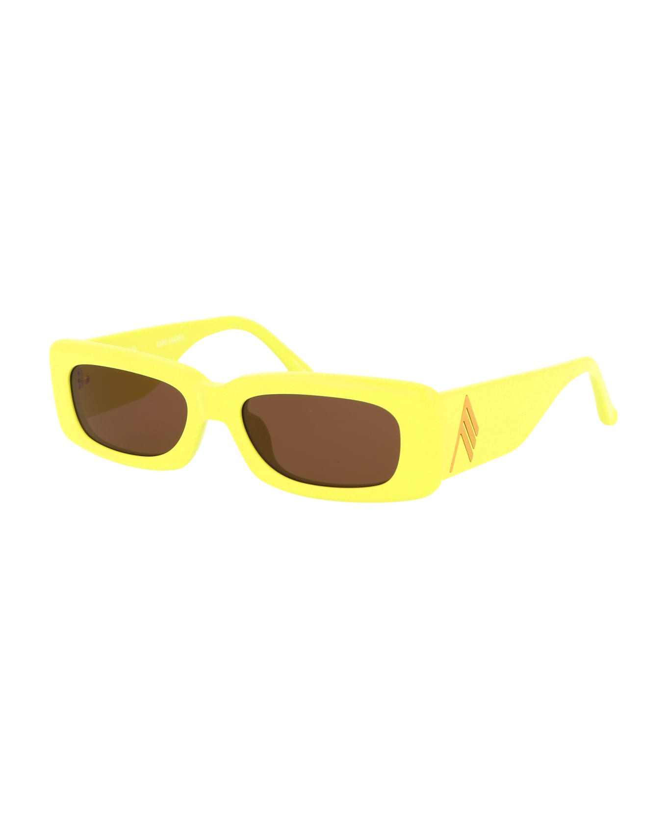 The Attico Mini Marfa Sunglasses - LEMON/YELLOWGOLD/BROWN