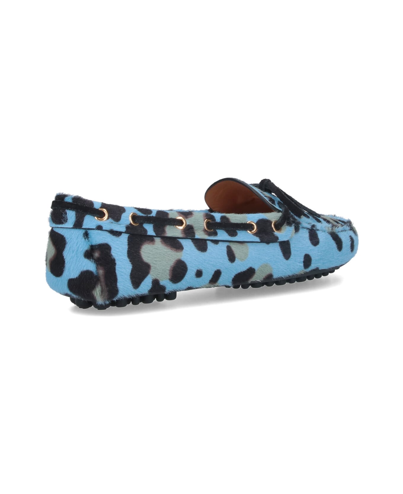 Car Shoe Pony Hair Loafers - Light Blue