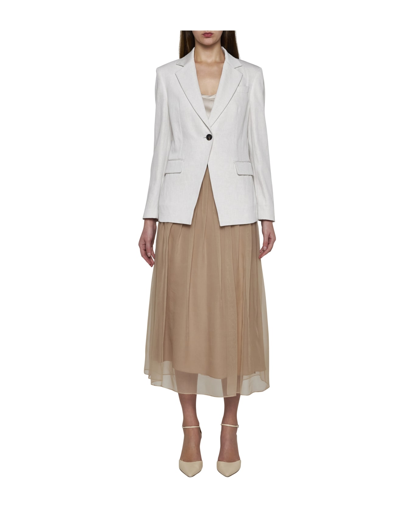 Brunello Cucinelli Pleated Skirt - Brown caldo スカート