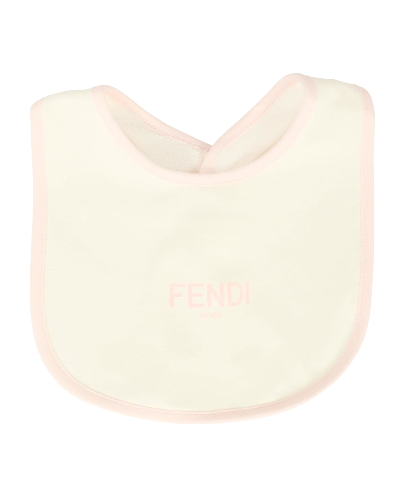 Fendi Pink Babygrow Suit For Baby Girl With Bear - Pink