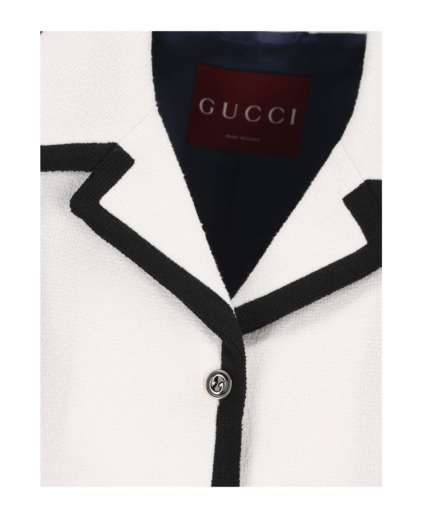 Gucci Short-sleeved Tweed Jacket - White/Black