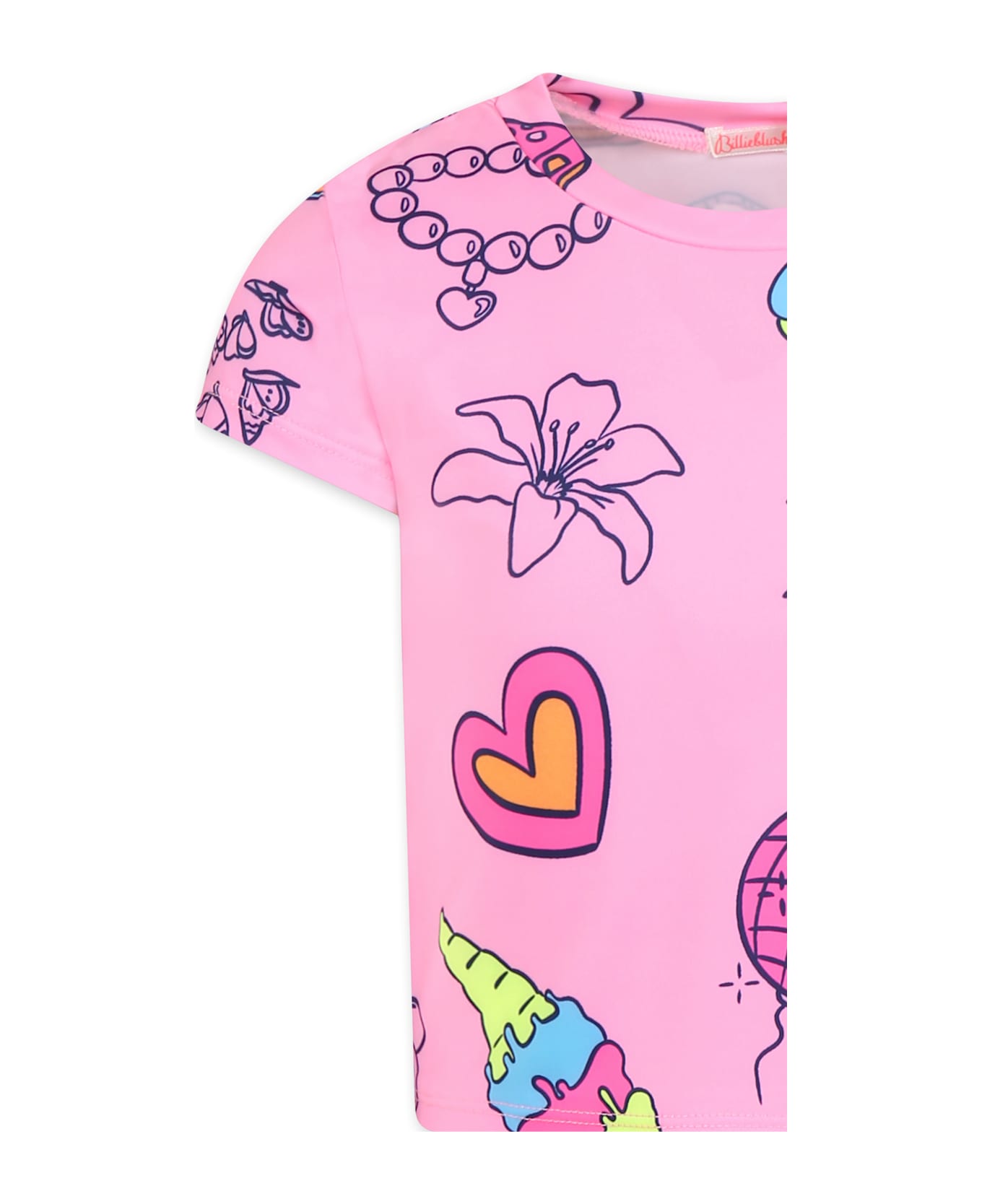 Billieblush Pink T-shirt For Girl With Print - Pink