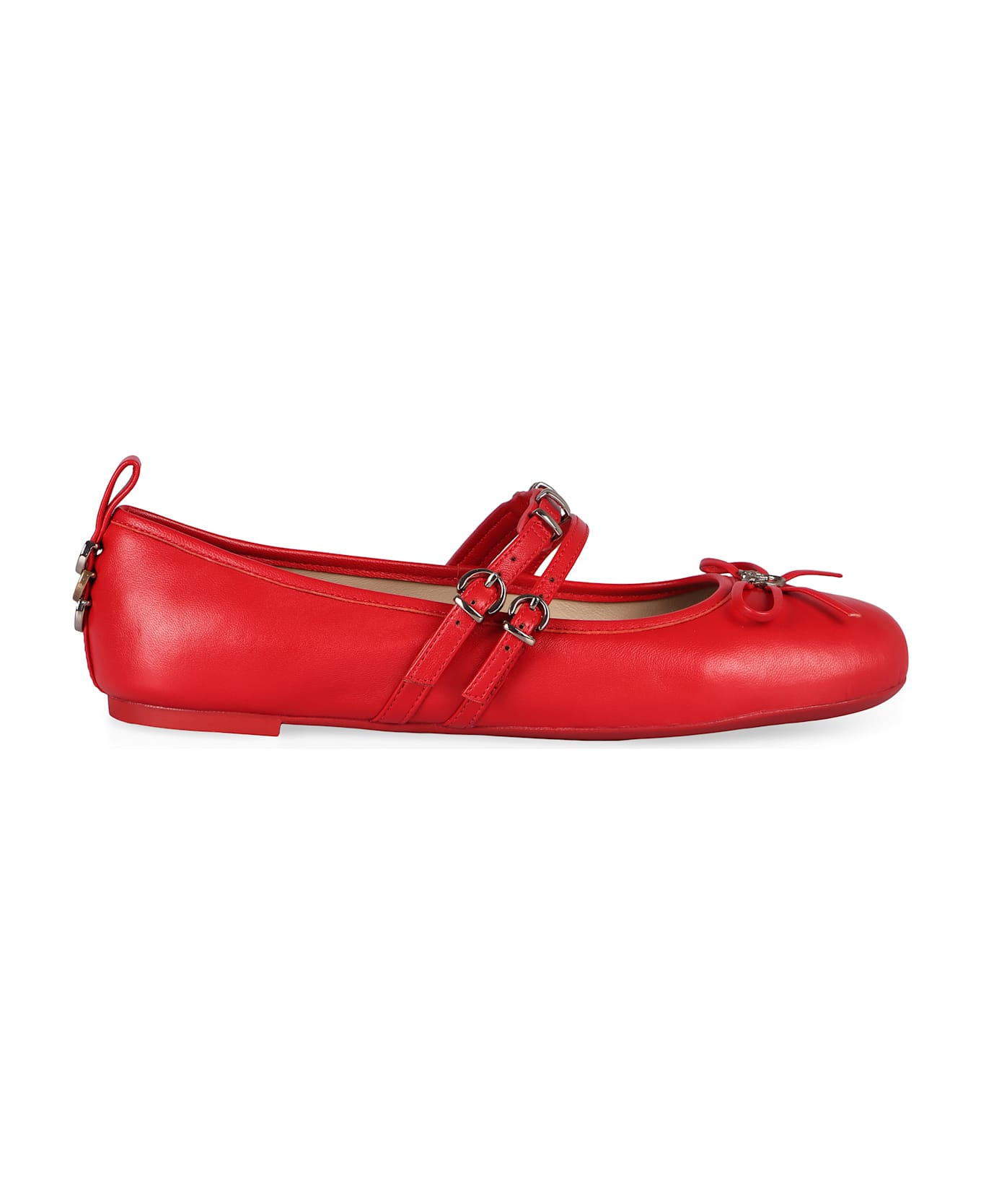 Pinko Gioia Leather Ballet Flats - Red