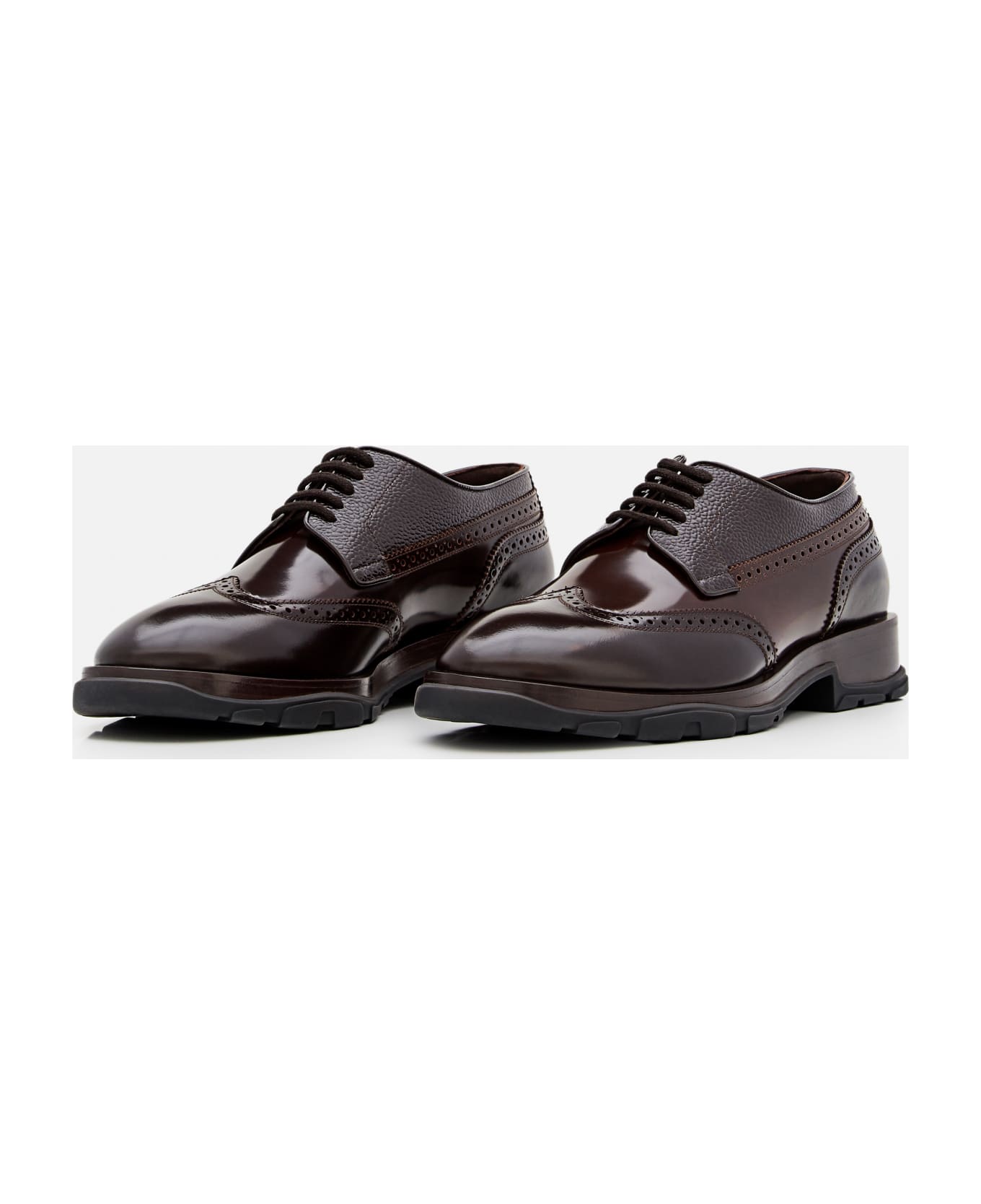 Alexander McQueen Derby Leather Shoes - Brown ローファー＆デッキシューズ