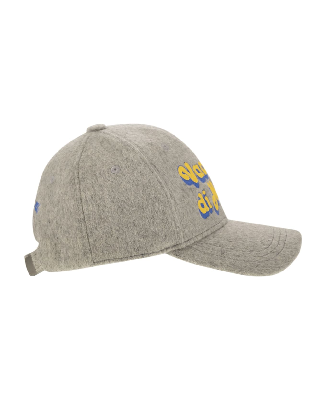 MC2 Saint Barth Grey Wool Baseball Cap With Christmas Holiday Print - Grey