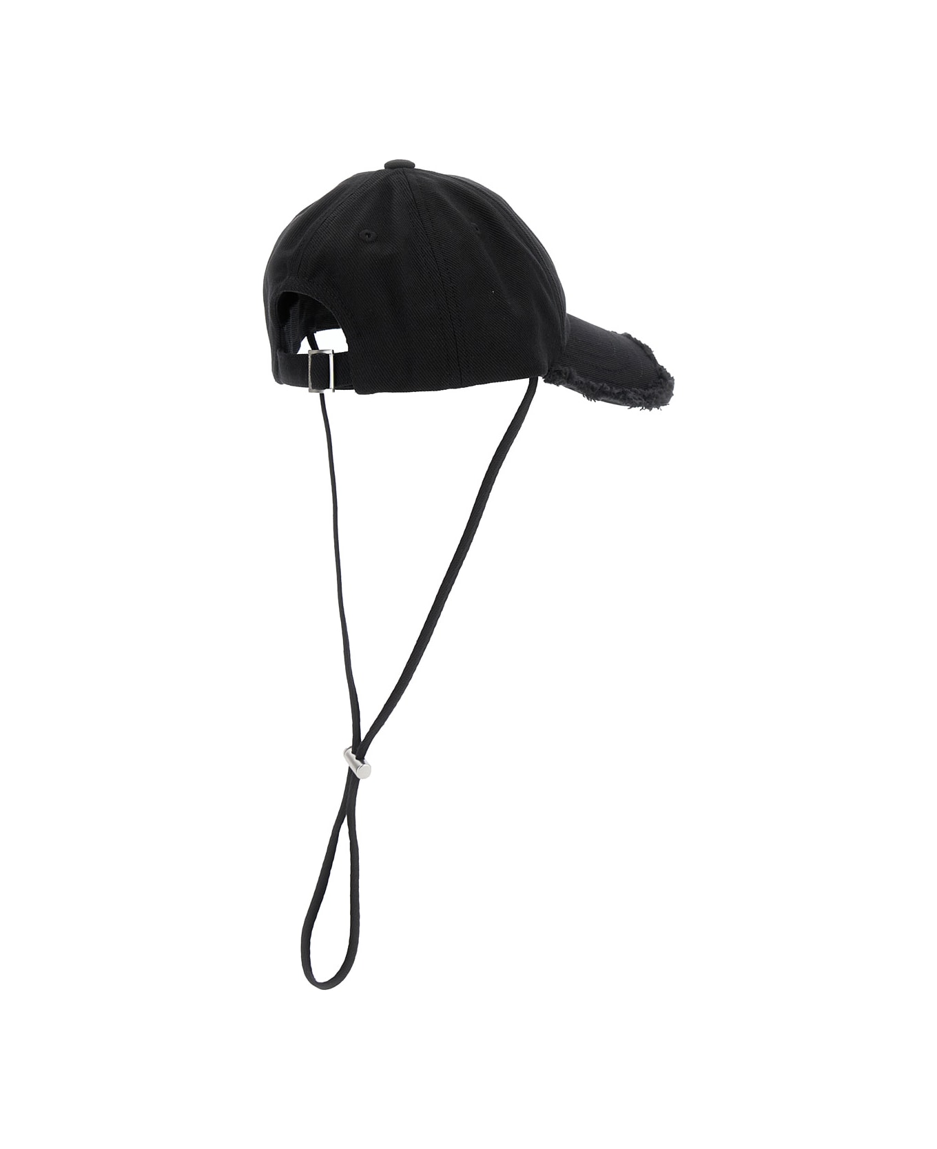 Jacquemus Cappello 
le Casquette Artichaut
 Con Coulisse In Cotone Nero Uomo - Black