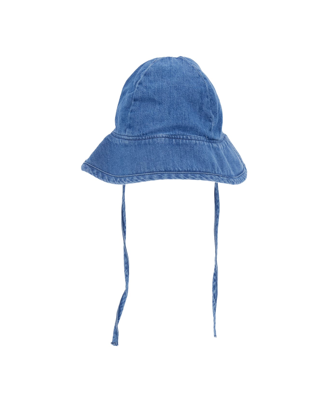 Mini Rodini Blue Hat With Musical Notes Embroidered On The Front In Denim Boy - Blu