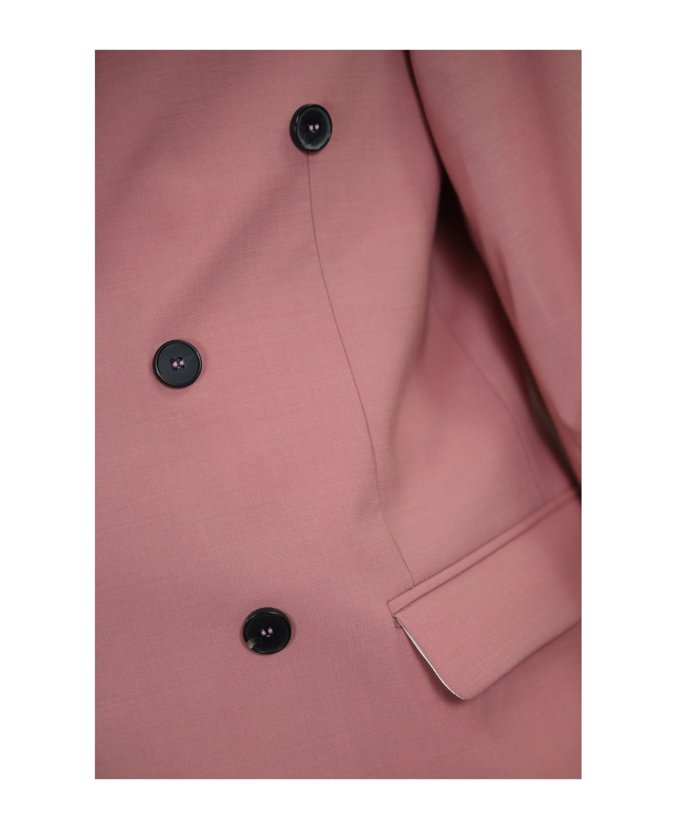 Amaranto Pink Double-breasted Blazer - Blush