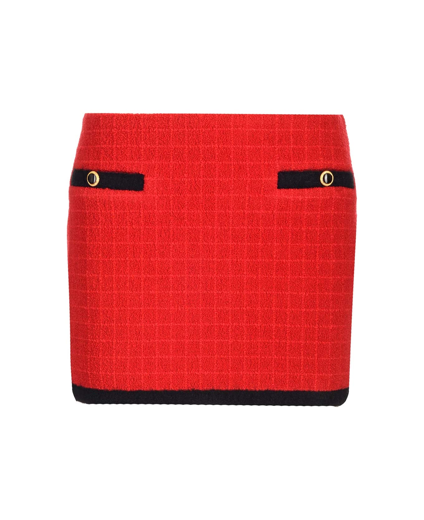 Alessandra Rich Tweed Mini Skirt - Red