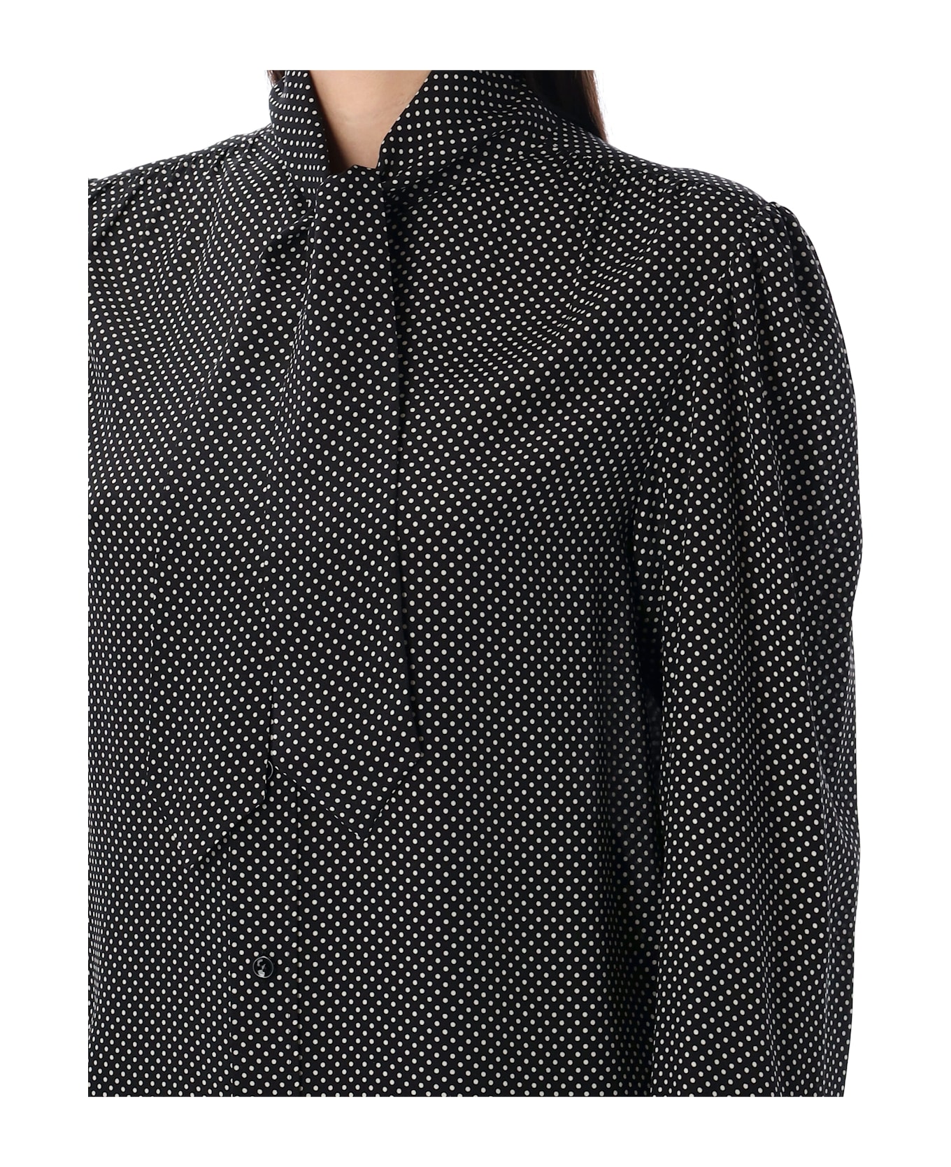 Saint Laurent Silk Blouse - BLACK WHITE