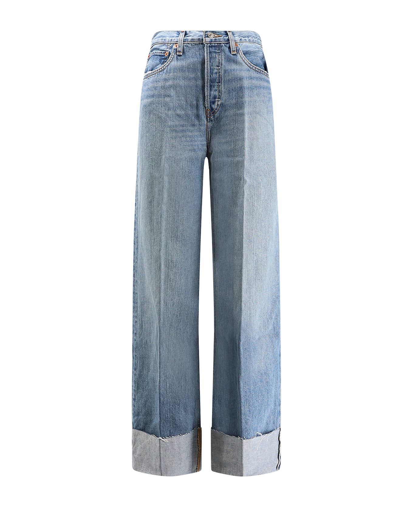 RE/DONE Jeans With Raw Cut Cuff - Denim