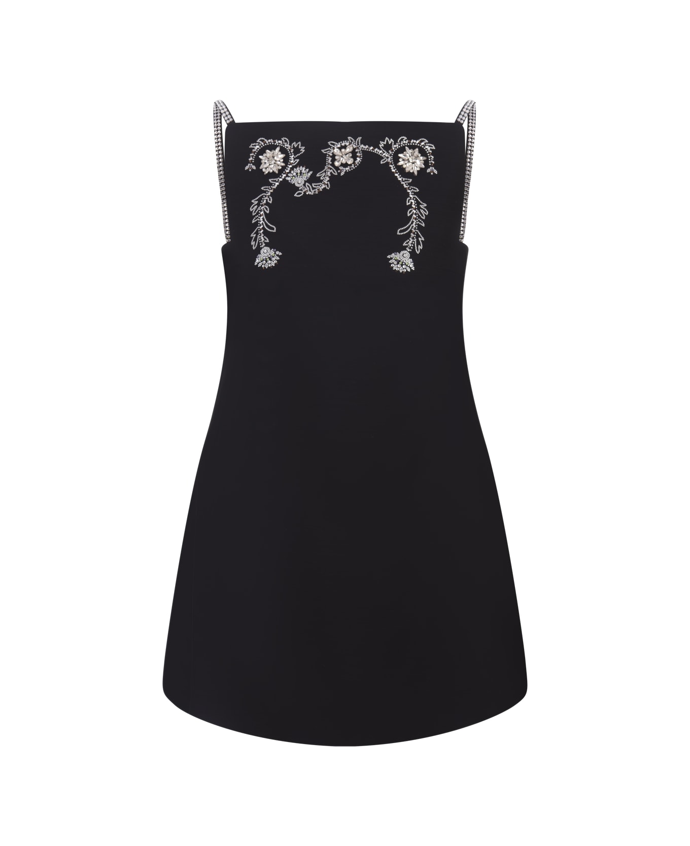 Paco Rabanne Black Floral Mini Dress - Black