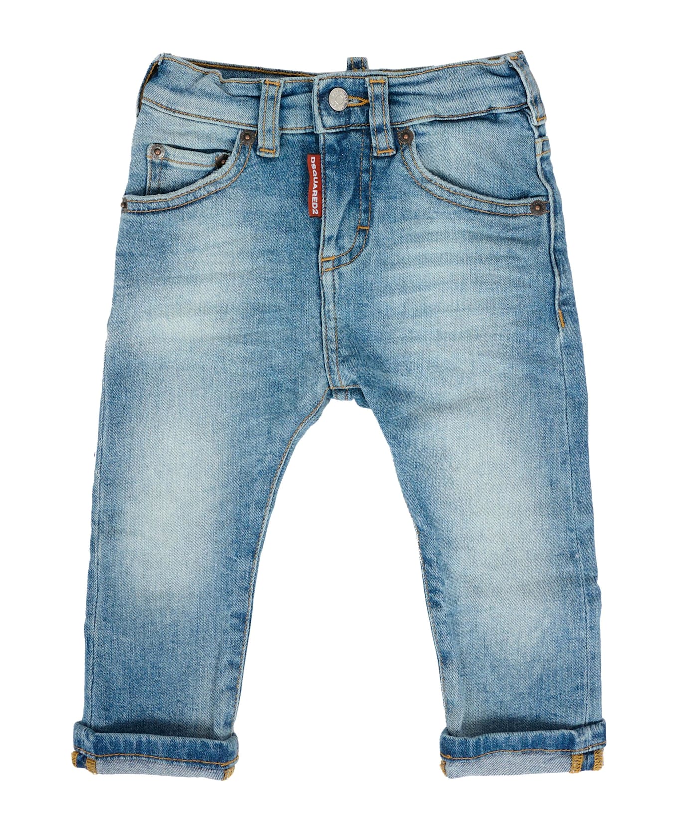 Dsquared2 Light Blue Jeans For Baby Boy With Logo - Denim