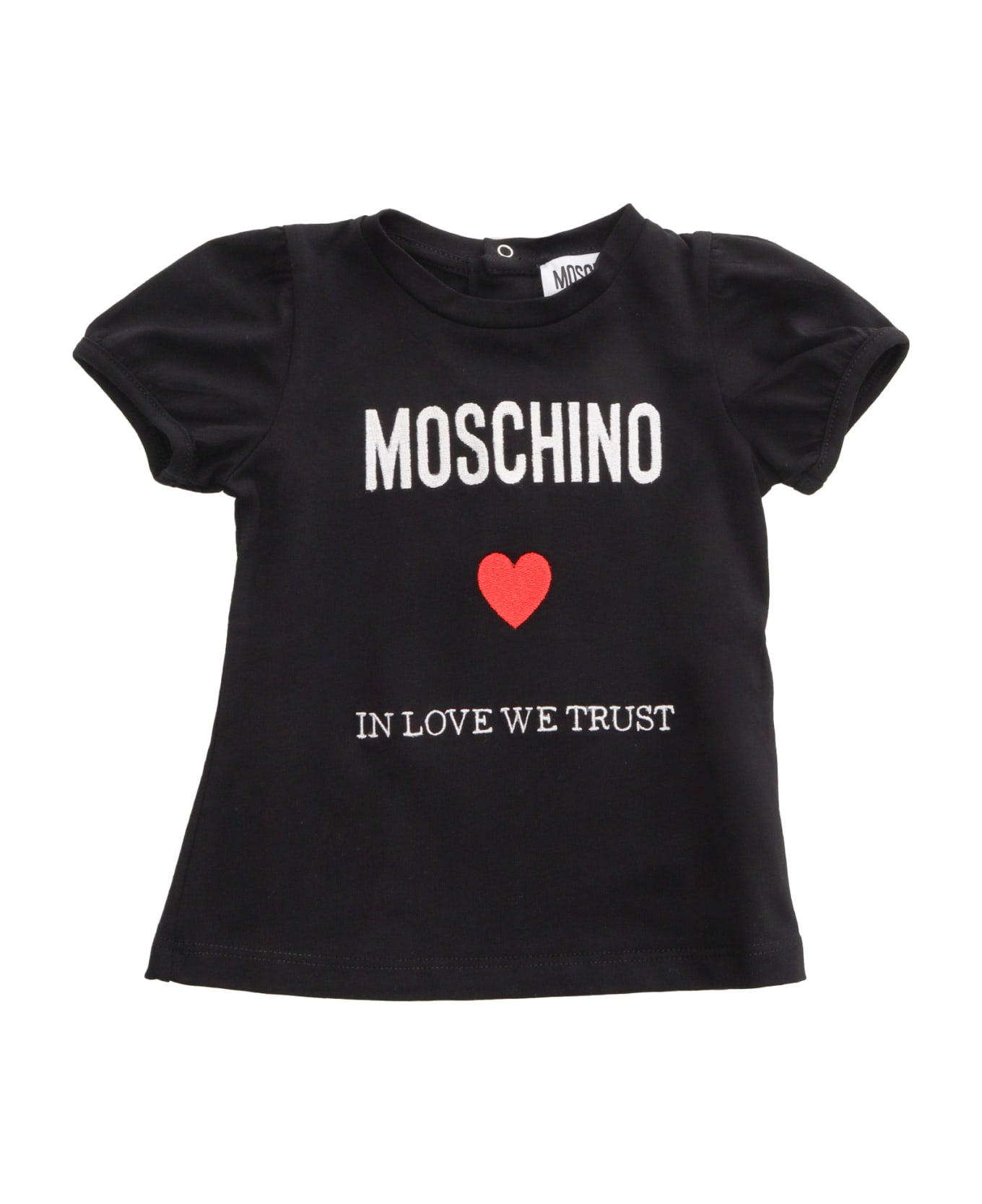 Moschino Black T-shirt With Logo - BLACK トップス